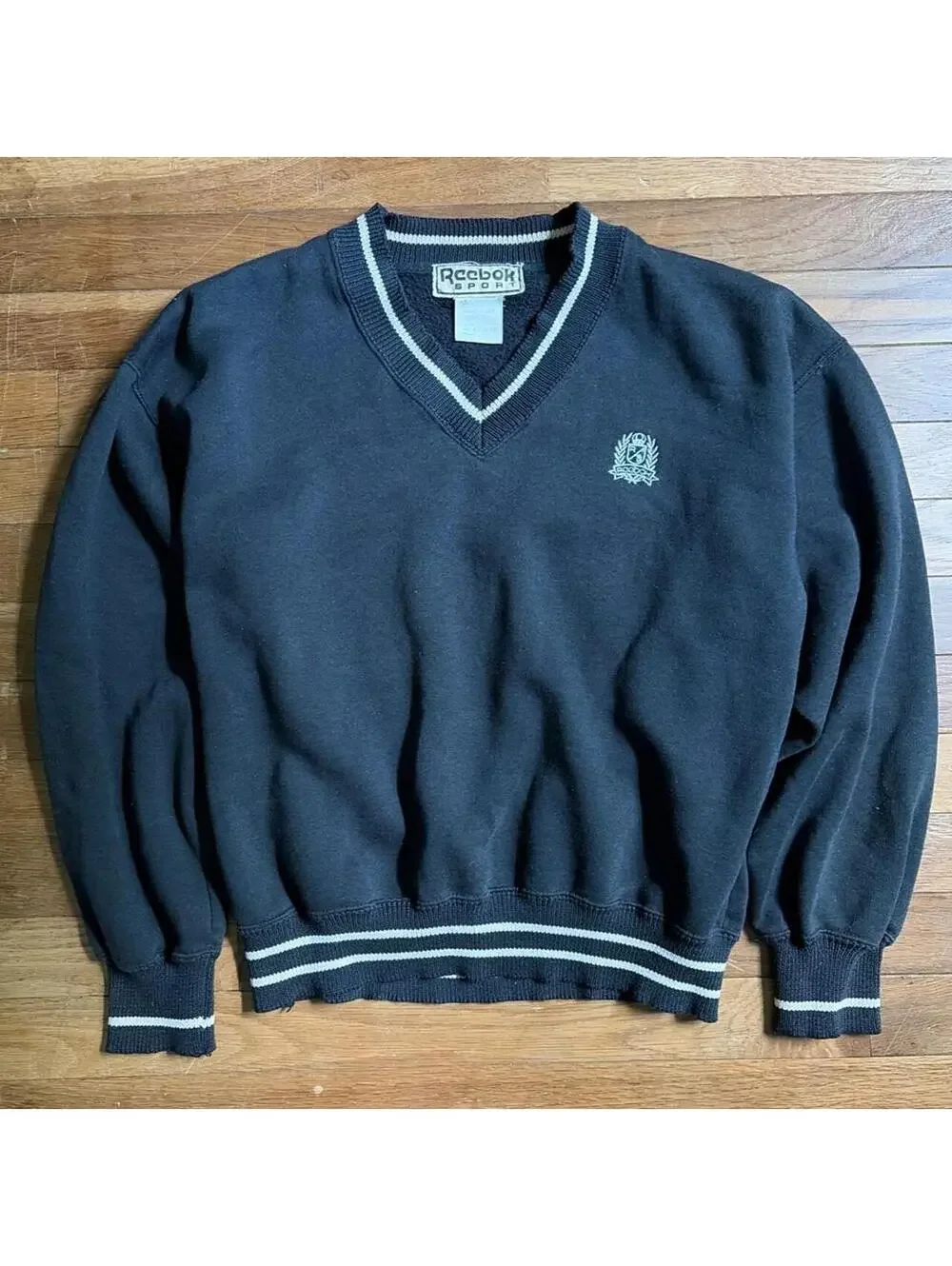 Vintage 1990s Reebok Sport V-Neck Pullover Sweatshirt
